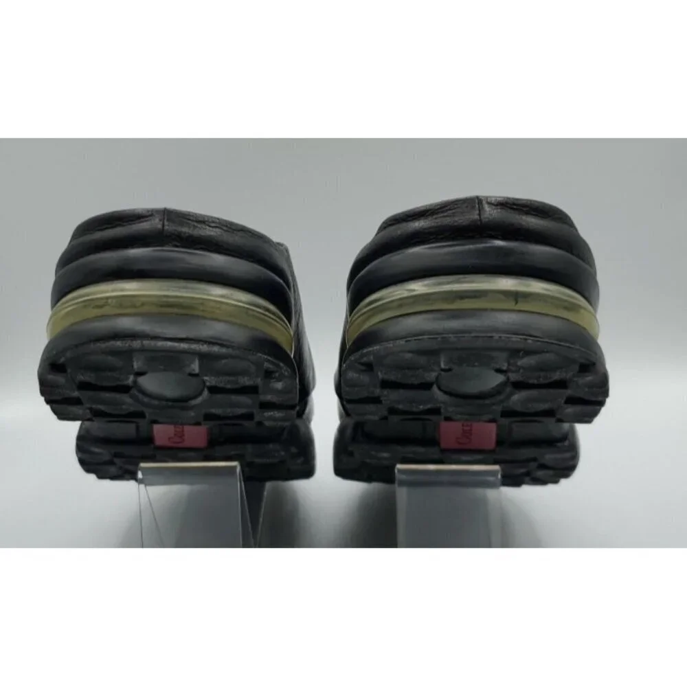 Cole Haan Black Leather Cross Strap Sandal Slides Sz 10.5 Men’s NikeAir Soles